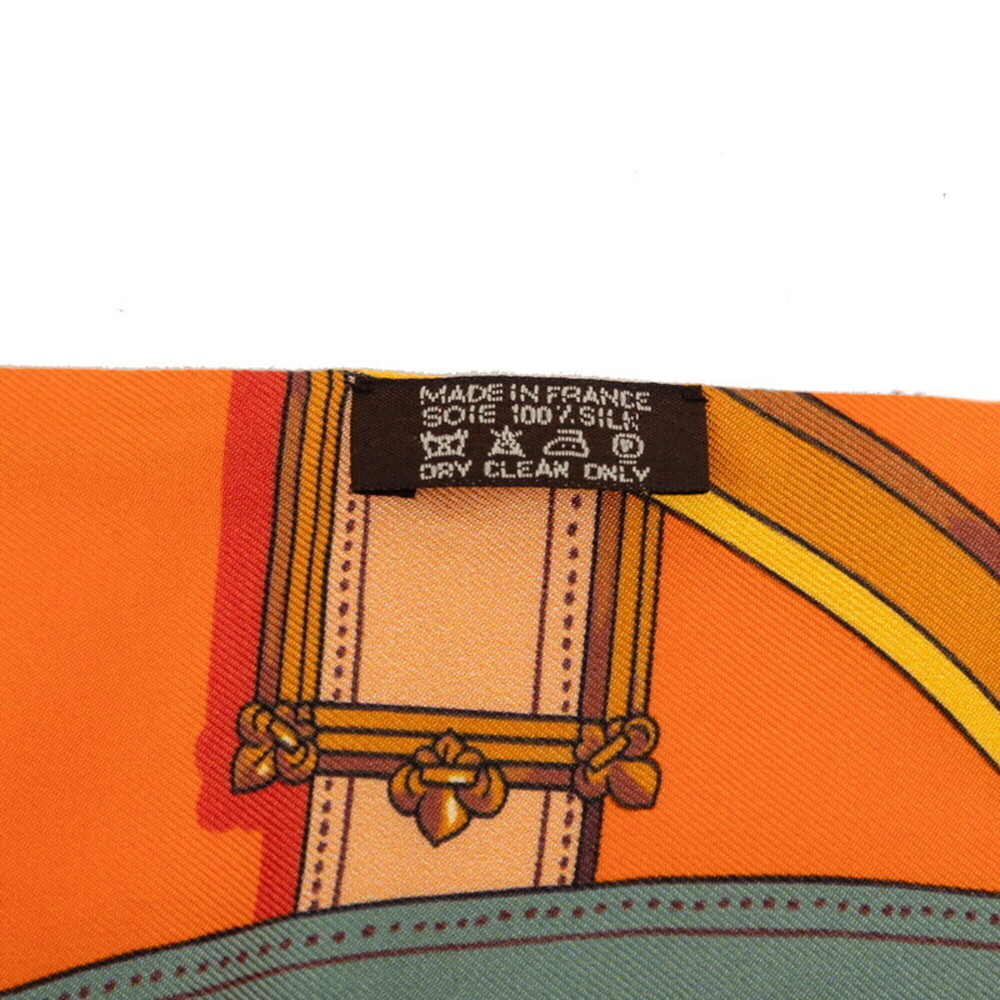 HERMES Orange Silk Scarf - Picture 5 of 5